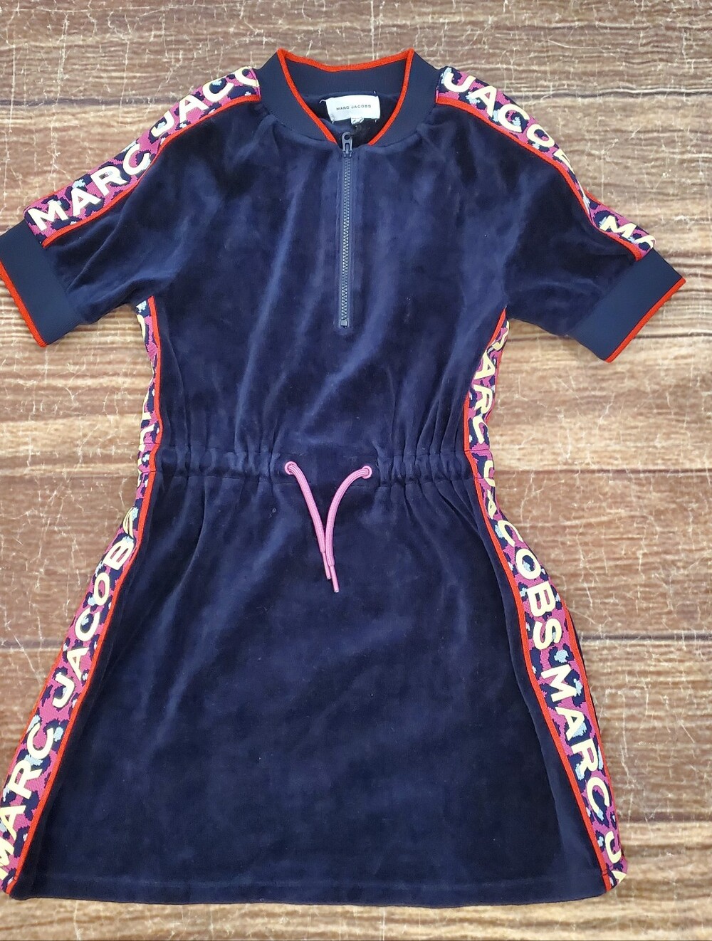 Marc Jacobs Girls Velour Zip Up Blue Dress sz 12